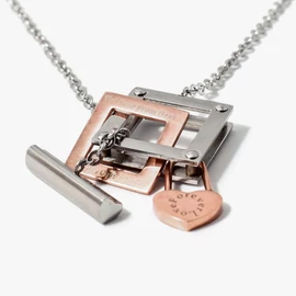 Medál szív lakattal nyakláncon - női 