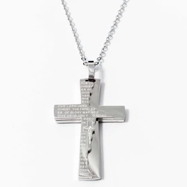 Kereszt tört felirattal nyakláncon 