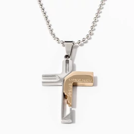 Kereszt medál Jesus love you felirattal 