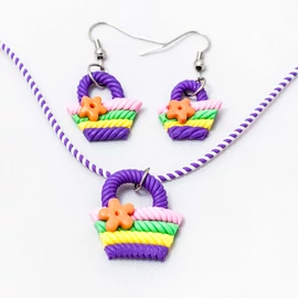 Gyerek ékszer szett kosárkás - lila 