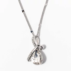 Fehérarany bevonatos köves csepp medálos nyaklánc fehér  Fehérarany bevonatos köves csepp medálos nyaklánc fehér