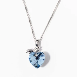 Fehérarany bevonatos szivecske medálos nyaklánc kék 