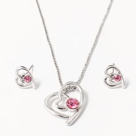 Szivecskés ékszer szett pink 