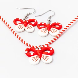 Gyerek ékszer szett pillangós - piros 