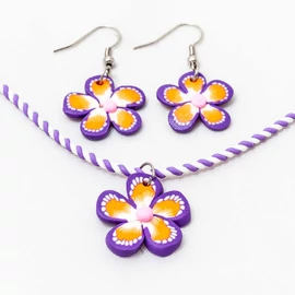 Gyerek ékszer szett virágos - lila 