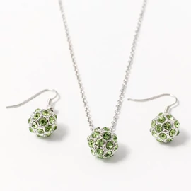 Fém shamballa ékszer szett zöld 