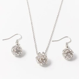 Fém shamballa ékszer szett fehér 