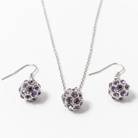 Fém shamballa ékszer szett lila 