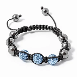 Shamballa karkötő 3 kristály + 6 csakragolyó kék  Shamballa karkötő 3 kristály + 6 csakragolyó kék