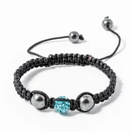 Shamballa karkötő 1 kristály + 2 csakragolyó türkiz  Shamballa karkötő 1 kristály + 2 csakragolyó türkiz