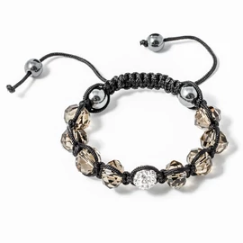 Shamballa karkötő 1 kristály + 8 üveggyöngy antrazit 