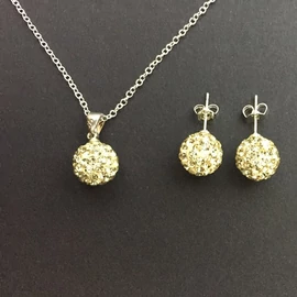 Shamballa ékszer szett - sárga  Shamballa ékszer szett - sárga