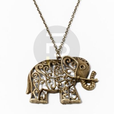 Antikolt nyaklánc elefánt medállal 